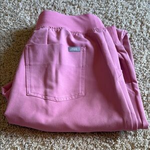 FIGS high waisted chalk pink joggers